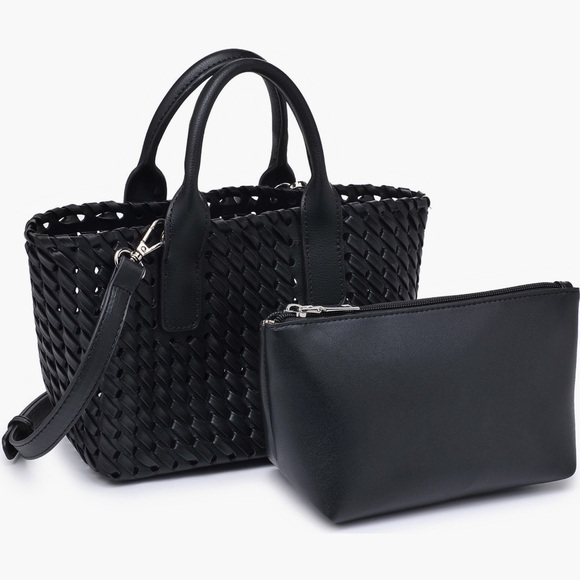 NWT URBAN
EXPRESSIONS
HANDBAGS
Woven Tote Bag Elegant Black Woven,(crossbody) - Picture 4 of 15